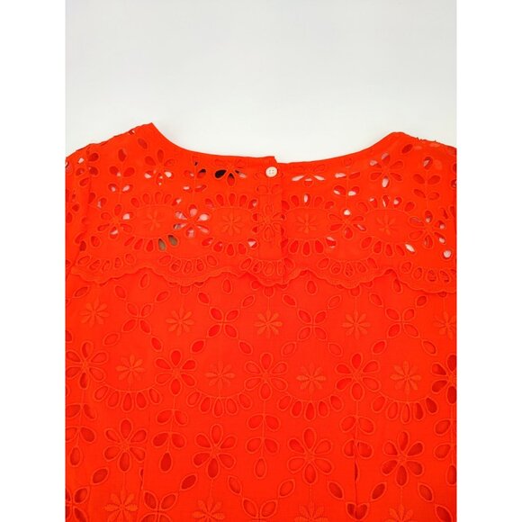 J.Crew Bell-sleeve Shift in Brilliant Sunset Embroidered Eyelet Dress 2 - Picture 4 of 15